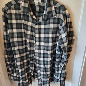 Croft & Barrow Green and White Plaid Shirt